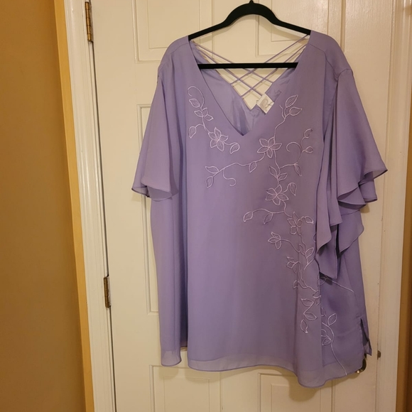 Roaman's Beautiful 2 pc Light Purple Chiffon Skirt Set size 34 W. Skirt … - Picture 2 of 8